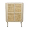 Beige Wandkast Met Rotan Deuren