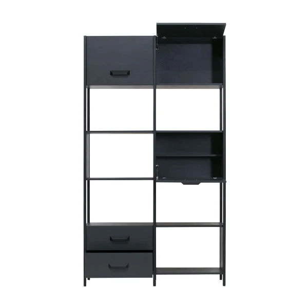 BePureHome Moderne Vakkenkast Mat Zwart 3 BePureHome Moderne Vakkenkast Mat Zwart - Afbeelding 3