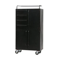 BePureHome Zwarte Kast Op Wielen -BePureHome Verkoop bepurehome black beauty zwarte kast op wielen 01