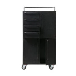 BePureHome Zwarte Kast Op Wielen -BePureHome Verkoop bepurehome black beauty zwarte kast op wielen 02