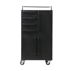 BePureHome Zwarte Kast Op Wielen -BePureHome Verkoop bepurehome black beauty zwarte kast op wielen 03