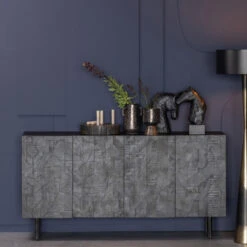 BePureHome Zwart Dressoir Houtsnijwerk -BePureHome Verkoop bepurehome counter zwart dressoir houtsnijwerk 01 1