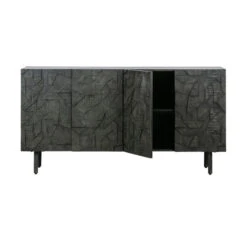BePureHome Zwart Dressoir Houtsnijwerk -BePureHome Verkoop bepurehome counter zwart dressoir houtsnijwerk 02