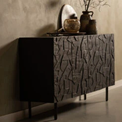 BePureHome Zwart Dressoir Houtsnijwerk -BePureHome Verkoop bepurehome counter zwart dressoir houtsnijwerk 08