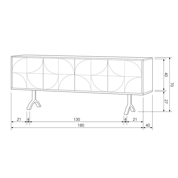 BePureHome Dressoir Mangohout Walnoot 8 BePureHome Dressoir Mangohout Walnoot - Afbeelding 8