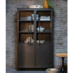 BePureHome Zwarte Vitrinekast Van Metaal