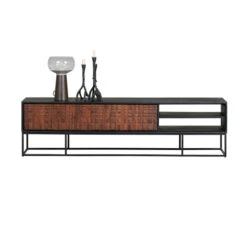 BePureHome Tv-meubel Zwart Met Walnoot -BePureHome Verkoop bepurehome nuts zwart tv meubel walnoot zwart 05