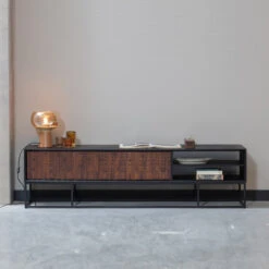 BePureHome Tv-meubel Zwart Met Walnoot -BePureHome Verkoop bepurehome nuts zwart tv meubel walnoot zwart 08