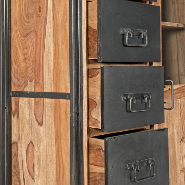 Wandkast Sheesham Hout 4 Wandkast Sheesham Hout - Afbeelding 4