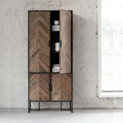 Zwarte Kast Met Visgraat Deuren -BePureHome Verkoop bergkast met een visgraat patroon dtp home criss cross 08