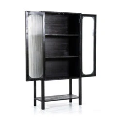 Zwarte Kast Met Ribbelglas -BePureHome Verkoop by boo eden zwarte kast met ribbelglas 02