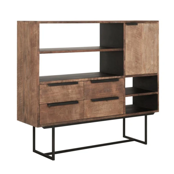 Hoog Dressoir Teak Hout 3 Hoog Dressoir Teak Hout - Afbeelding 3