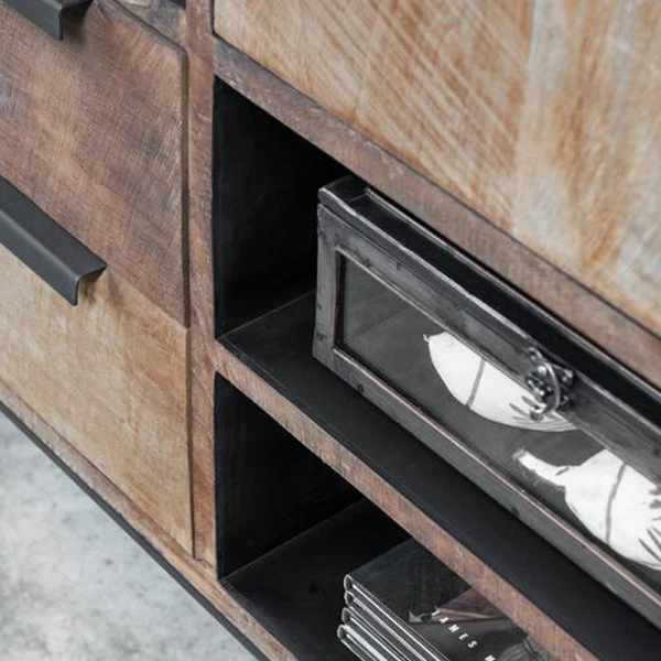 Hoog Dressoir Teak Hout 5 Hoog Dressoir Teak Hout - Afbeelding 5