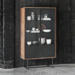 Vitrinekast Teakhout 180x100 Cm