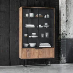 Teakhouten Vitrinekast 220x120 Cm