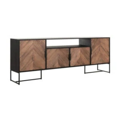 TV-dressoir Zwart Met Visgraat -BePureHome Verkoop dressoir met visgraat patroon deuren dtp home criss cross 02
