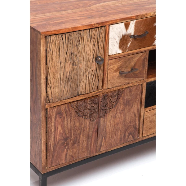 Houten Dressoir Met Koeienhuid 5 Houten Dressoir Met Koeienhuid - Afbeelding 5