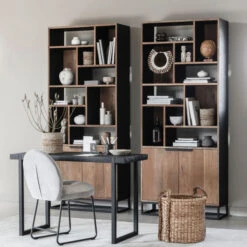 Hoge Vakkenkast Teakhout -BePureHome Verkoop dtp home cosmo hoge vakkenkast teakhout 02