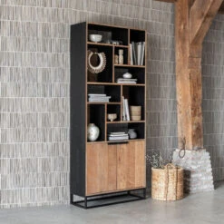 Hoge Vakkenkast Teakhout -BePureHome Verkoop dtp home cosmo hoge vakkenkast teakhout 08