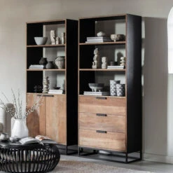 Teak Boekenkast Met Deuren -BePureHome Verkoop dtp home cosmo teak boekenkast met deuren 02