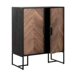 Zwart Dressoir Visgraat Smal -BePureHome Verkoop dtp home criss cross 2 deurs dressoir met visgraat 94 cm 03