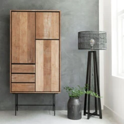Hoge Wandkast Teakhout -BePureHome Verkoop dtp home metropole hoge wandkast teakhout 01