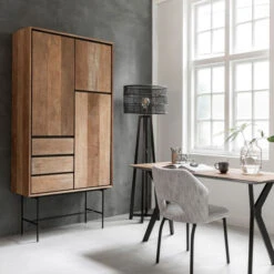 Hoge Wandkast Teakhout -BePureHome Verkoop dtp home metropole hoge wandkast teakhout 010