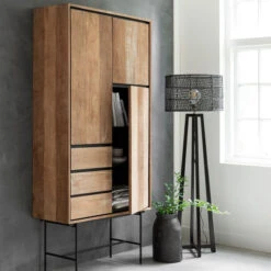 Hoge Wandkast Teakhout -BePureHome Verkoop dtp home metropole hoge wandkast teakhout 03