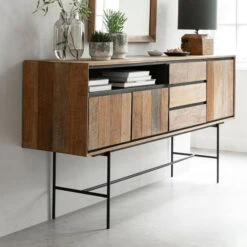 Hoog Dressoir Teak Hout 200 Cm 12 Hoog Dressoir Teak Hout 200 Cm -BePureHome Verkoop dtp home metropole hoog dressoir van teak 200 cm 07