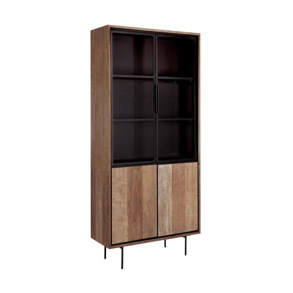 Teak Buffetkast Met Zwarte Binnenkant 100 Cm