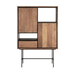 Teak Kast Met Open Vakken -BePureHome Verkoop dtp home metropole teak wandkast met open vakken 02