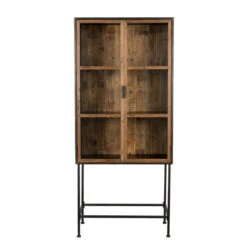Houten Vitrinekast Industrieel -BePureHome Verkoop dutchbone berlin houten vitrinekast industrieel 03