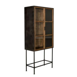 Houten Vitrinekast Industrieel -BePureHome Verkoop dutchbone berlin houten vitrinekast industrieel 04