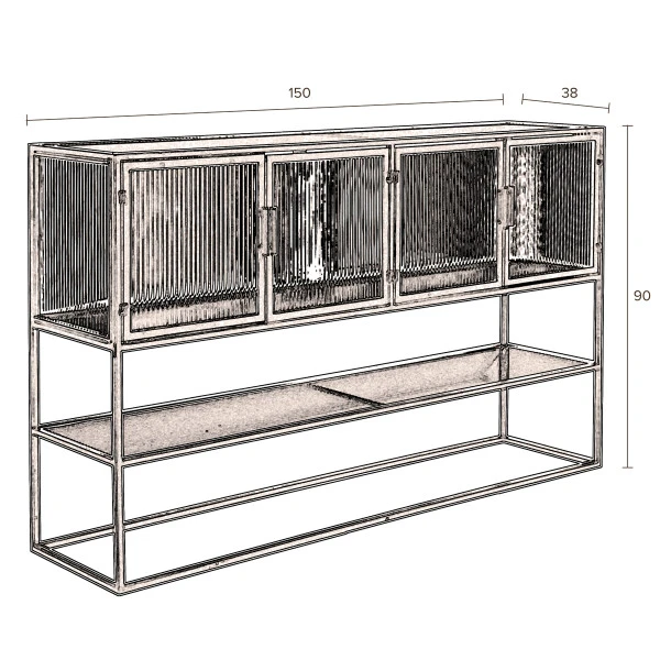 Dressoir Met Ribbel Glas 10 Dressoir Met Ribbel Glas - Afbeelding 10