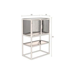 Ribbelglas Vitrinekastje Zwart -BePureHome Verkoop dutchbone boli ribbelglas vitrinekast 010