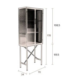 Ribbelglas Vitrinekast -BePureHome Verkoop dutchbone boli ribbelglas vitrinekast 9