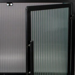 Ribbelglas Kastje Zwart Staal -BePureHome Verkoop dutchbone boli ribbelglas wandkastje 007