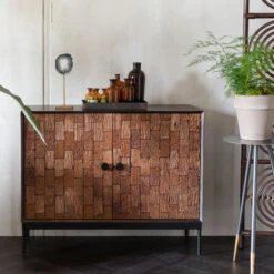 Smal Dressoir Houtsnijwerk -BePureHome Verkoop dutchbone chisel mangohout dressoir met snijwerk 03