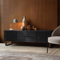 Zwart Tv-meubel Houtsnijwerk -BePureHome Verkoop dutchbone coals zwart tv meubel houtsnijwerk 06