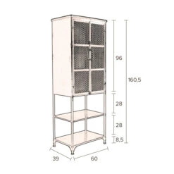 Vintage Wandkast Zwart Metaal -BePureHome Verkoop dutchbone denver hoge zwart metalen wandkast 012