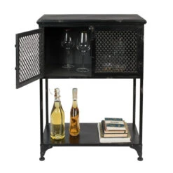 Laag Kastje Zwart Metaal -BePureHome Verkoop dutchbone denver lage zwart metalen wandkast 02