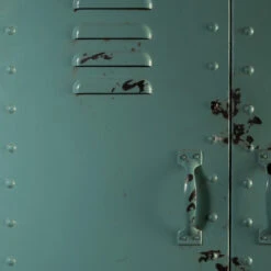 Lockerkast Vintage Blauw -BePureHome Verkoop dutchbone rusty hoge blauwe metalen lockerkast 05