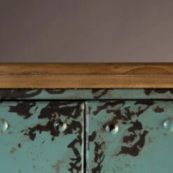 Lockerkast Vintage Blauw -BePureHome Verkoop dutchbone rusty hoge blauwe metalen lockerkast 06