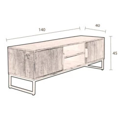 Mangohout Tv-meubel Met Ribbels -BePureHome Verkoop dutchbone saroo mangohouten tv meubel met ribbels 10