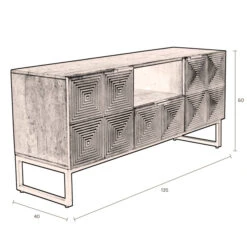 Tv-meubel Mangohout Goud -BePureHome Verkoop dutchbone volan mangohouten dressoir met goud 10