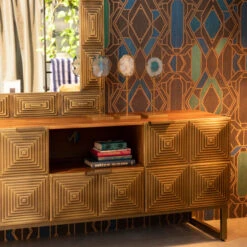 Tv-meubel Mangohout Goud -BePureHome Verkoop dutchbone volan mangohouten dressoir met goud 5