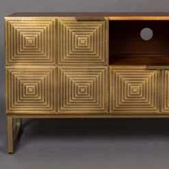 Tv-meubel Mangohout Goud -BePureHome Verkoop dutchbone volan mangohouten dressoir met goud 6