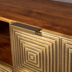 Tv-meubel Mangohout Goud -BePureHome Verkoop dutchbone volan mangohouten dressoir met goud 8