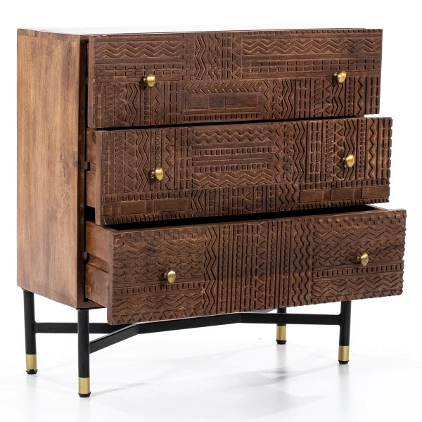 Ladekast Met Houtsnijwerk 2 Ladekast Met Houtsnijwerk - Afbeelding 2