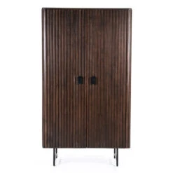 Donkerbruine Kast Met Houten Latjes -BePureHome Verkoop eleonora remi donkerbruine kast met houten latjes 01
